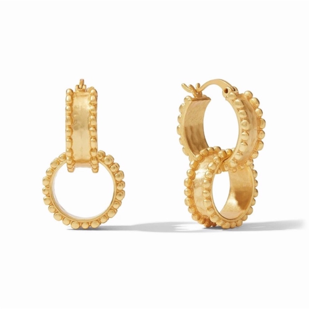 Julie Vos Marbella 2 In 1 Gold Hoop Drop  Earrings - Picture 5 of 15